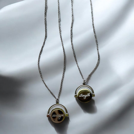 Courage & Strength Rotating Necklace