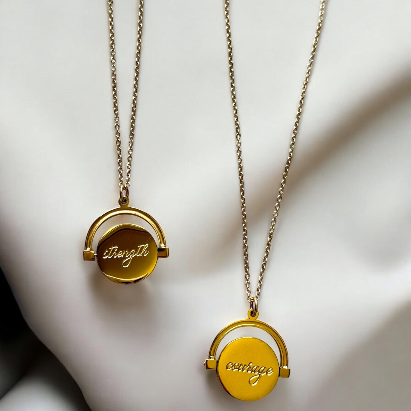 Courage & Strength Rotating Necklace